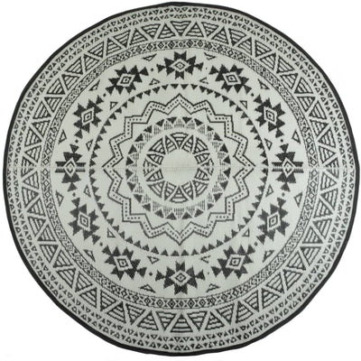 Esschert Design Buitenkleed 180 cm zwart en wit OC18