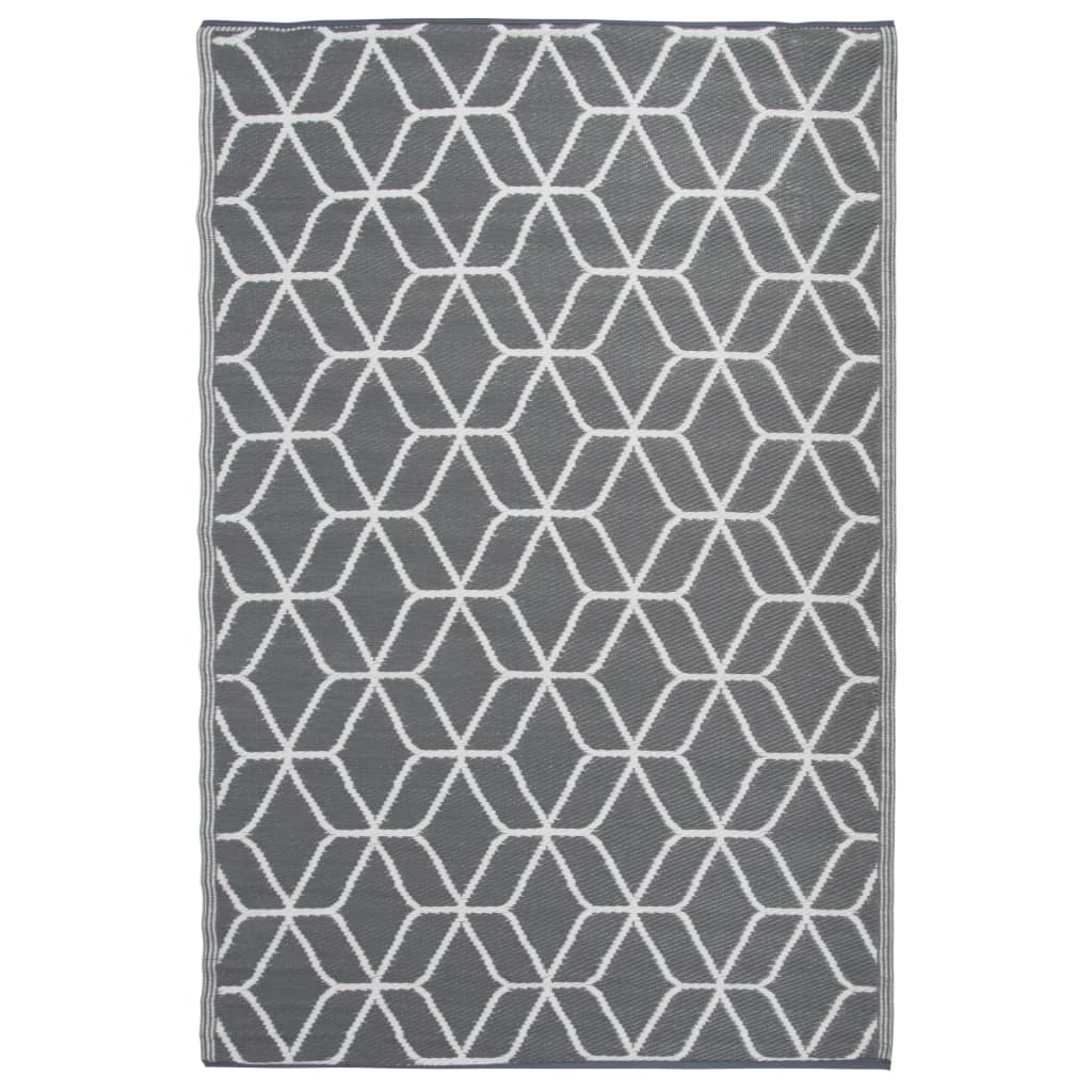 Esschert Design Buitenkleed 180x121 cm grijs en wit OC25