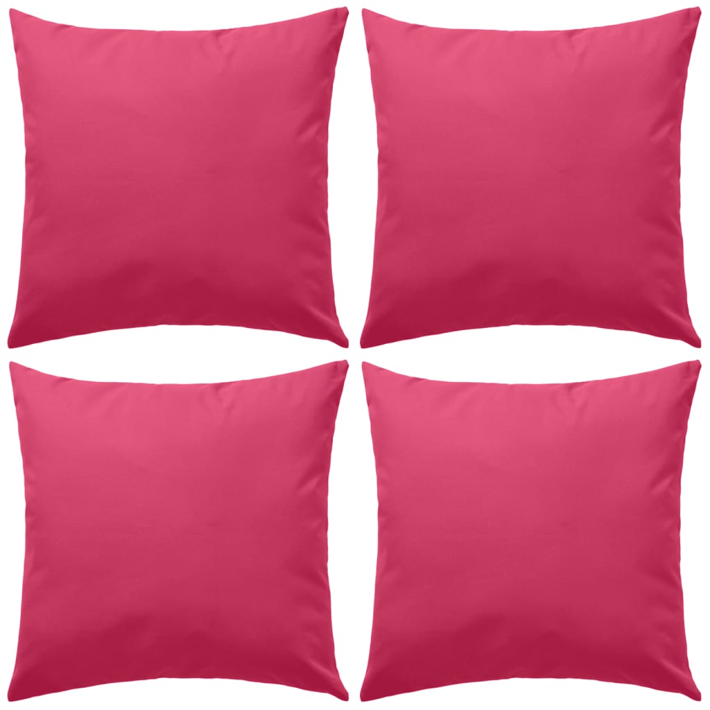 Buitenkussens 45x45 cm roze 4 st