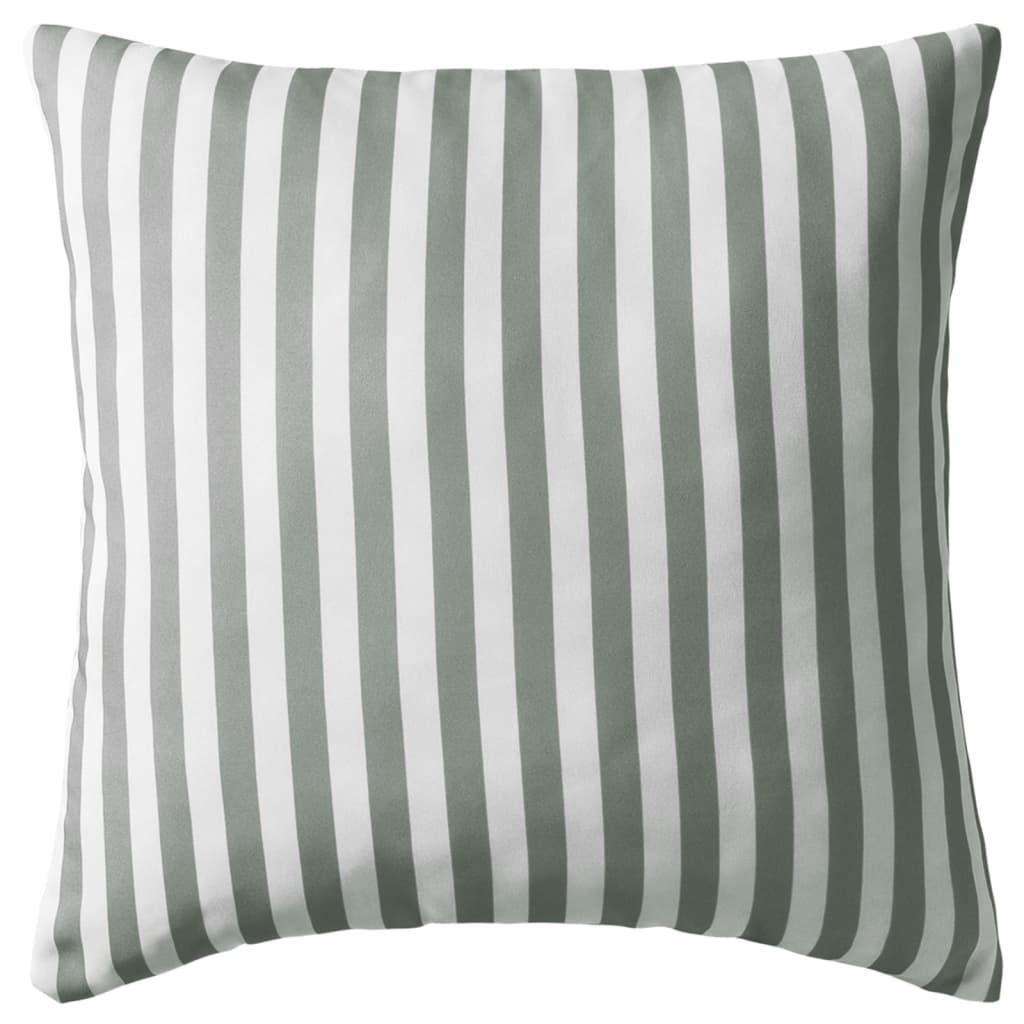 Buitenkussens 45x45 cm gestreept grijs 4 st