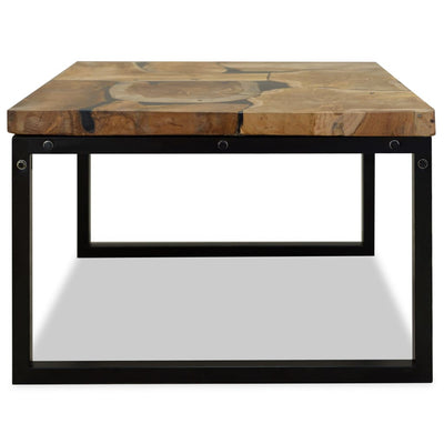 Salontafel 60x60x40 cm teakhout en hars