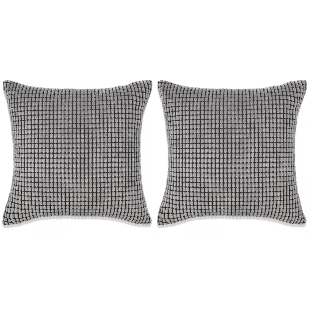 Sierkussenset 45x45 cm velours grijs 2-delig