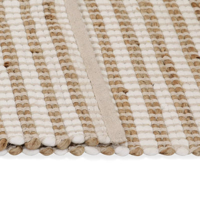 Vloerkleed 120x180 cm handgeweven jute naturel en wit