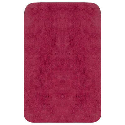 Badmattenset stof fuchsia 3-delig