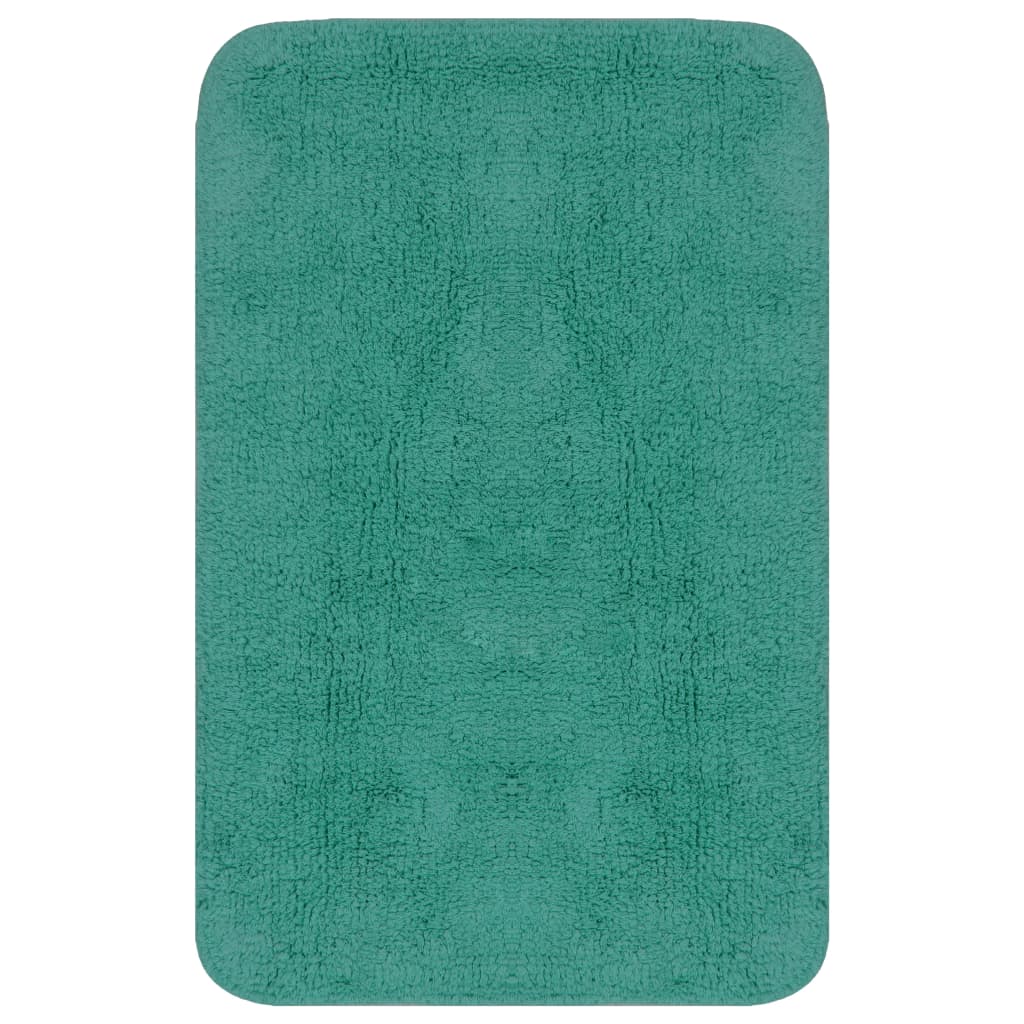 Badmattenset stof turquoise 3-delig