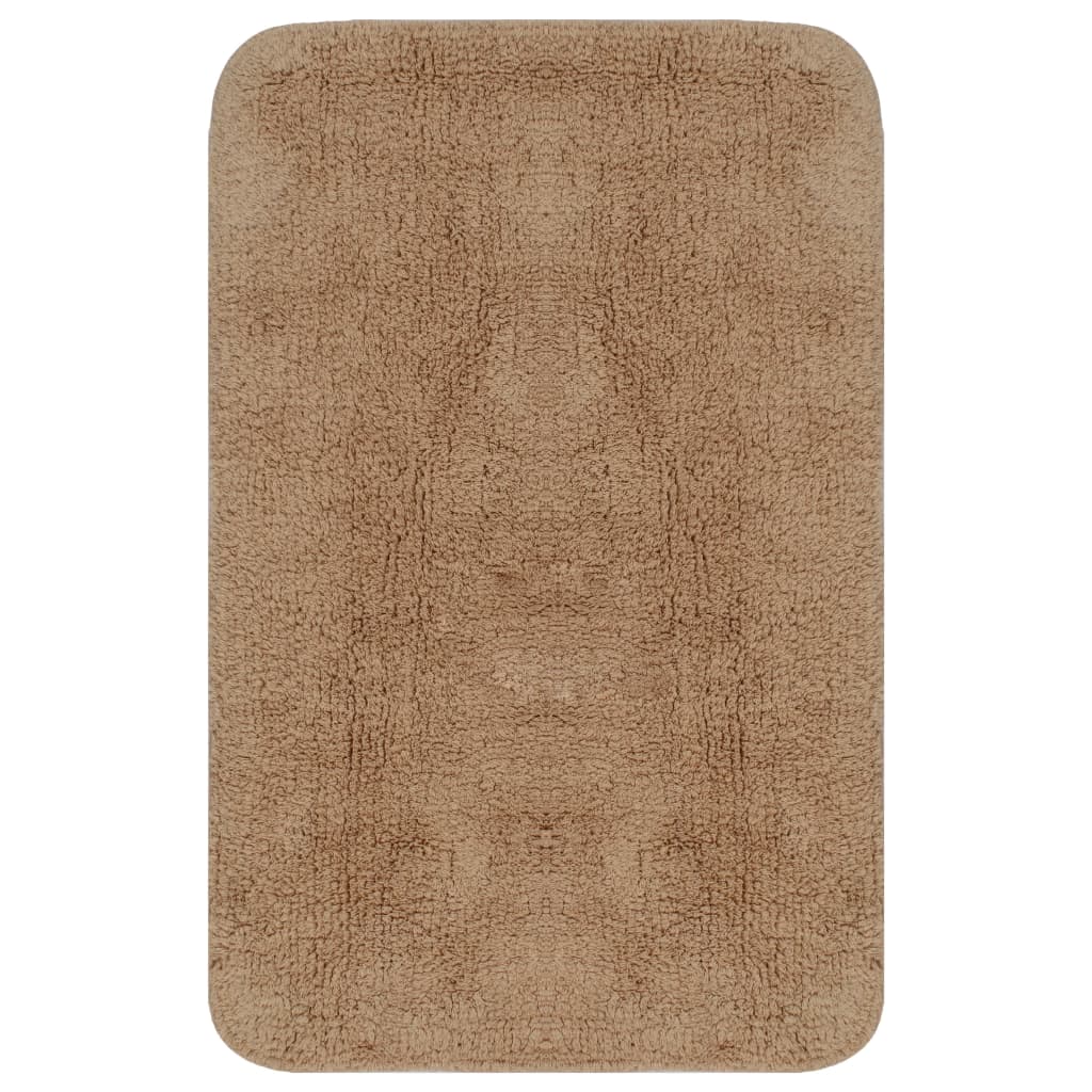 Badmattenset stof beige 2-delig