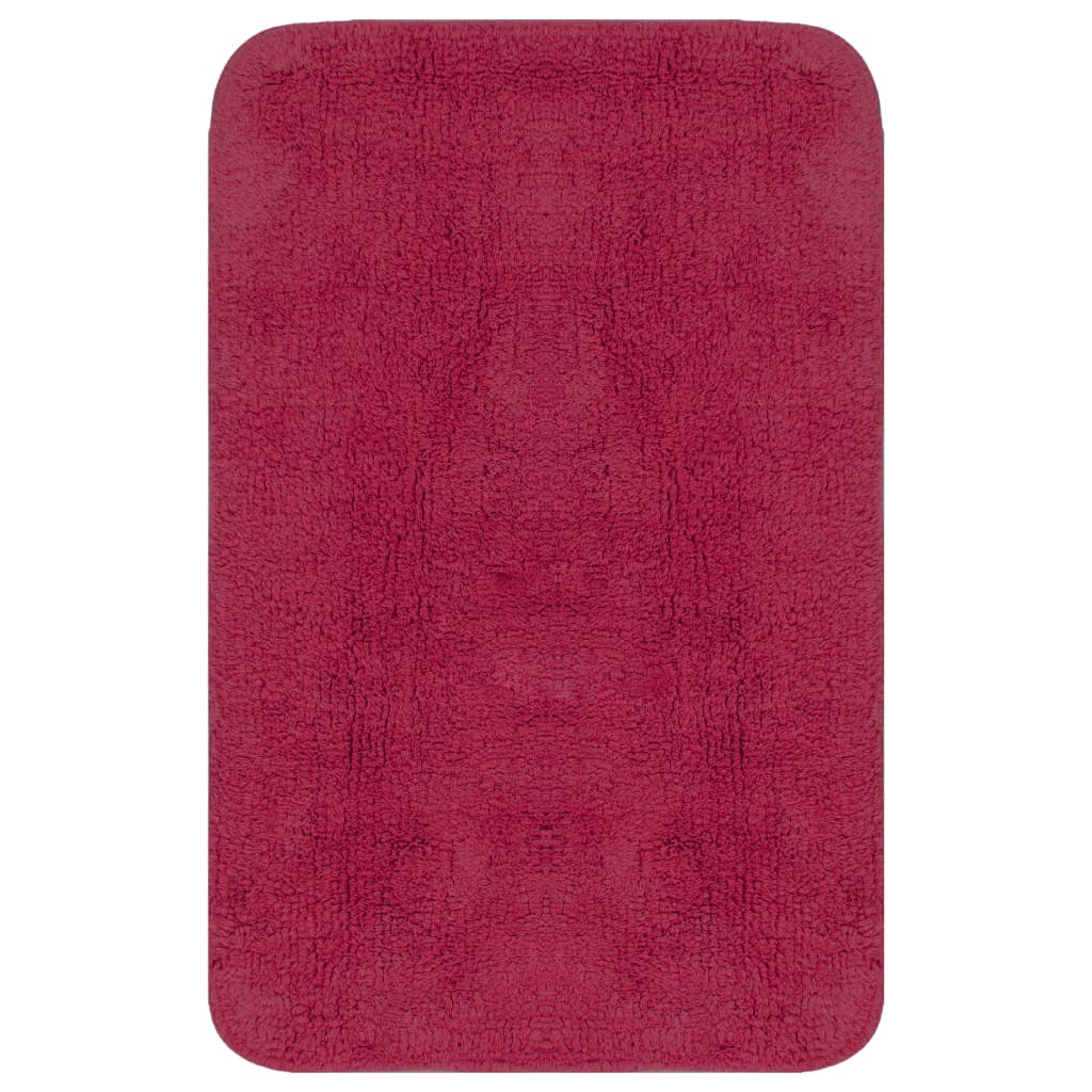 Badmattenset stof fuchsia 2-delig