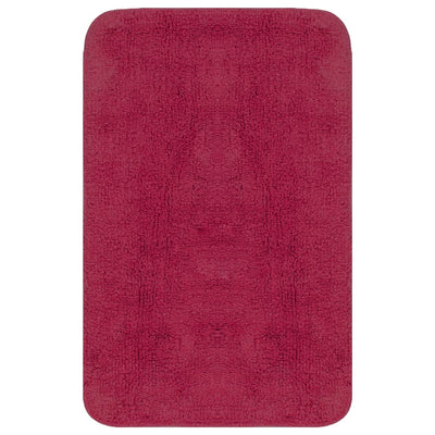 Badmattenset stof fuchsia 2-delig
