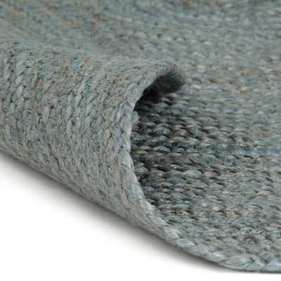 Vloerkleed handgemaakt rond 90 cm jute olijfgroen