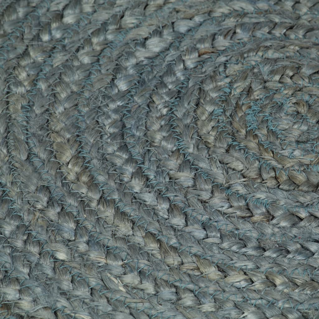 Vloerkleed handgemaakt rond 90 cm jute olijfgroen