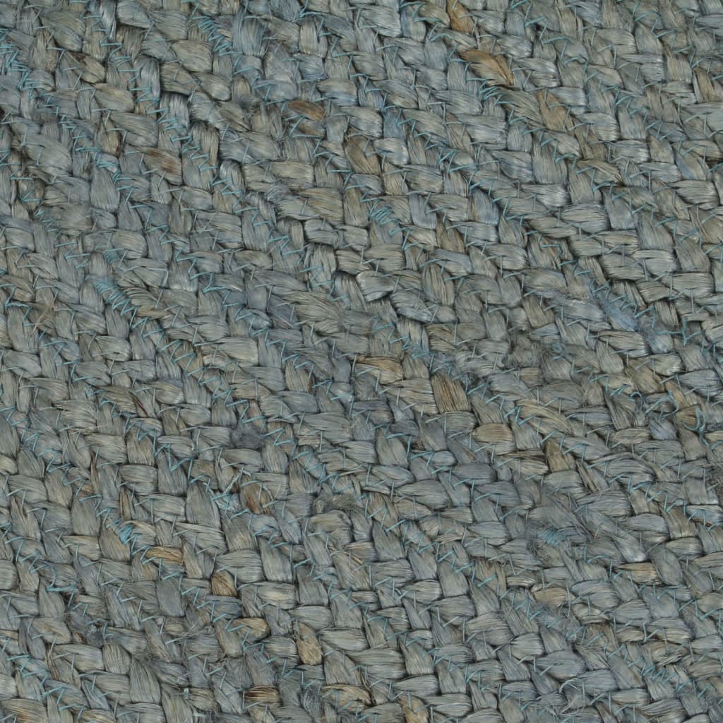 Vloerkleed handgemaakt rond 90 cm jute olijfgroen