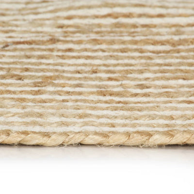 Vloerkleed handgemaakt met spiraal ontwerp 150 cm jute wit