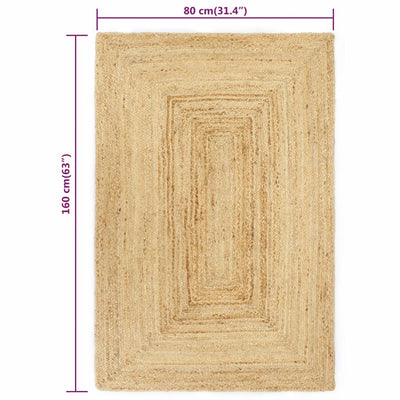 Vloerkleed handgemaakt 80x160 cm jute naturel