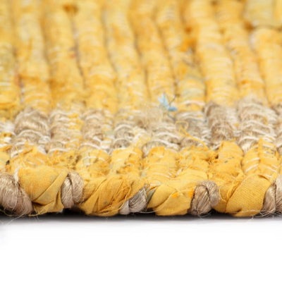 Vloerkleed handgemaakt 80x160 cm jute geel