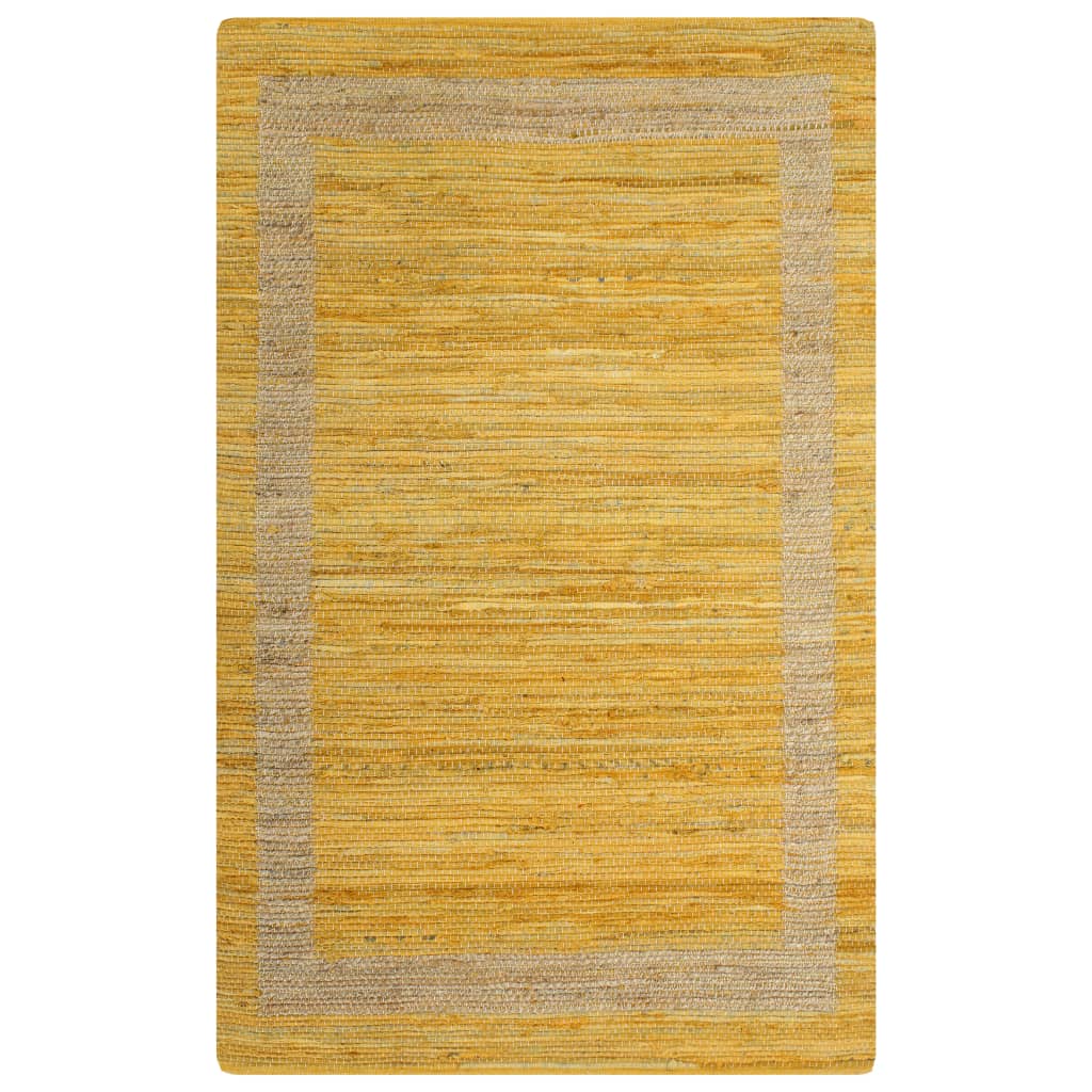 Vloerkleed handgemaakt 120x180 cm jute geel