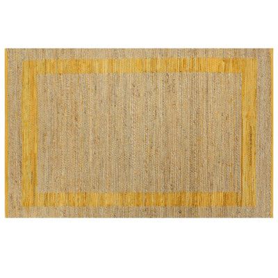 Vloerkleed handgemaakt 120x180 cm jute geel