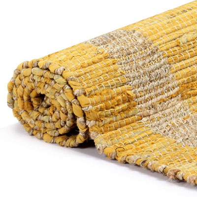 Vloerkleed handgemaakt 120x180 cm jute geel