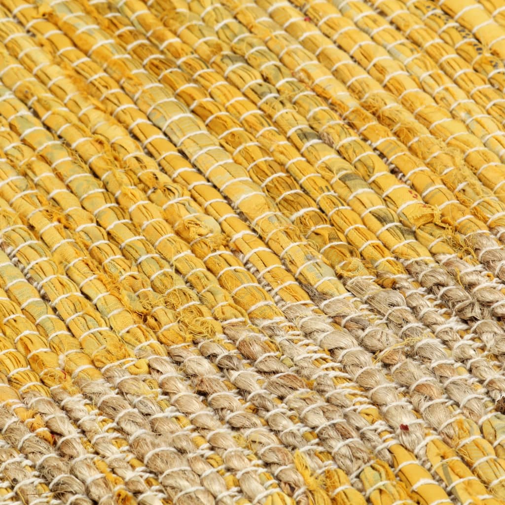 Vloerkleed handgemaakt 120x180 cm jute geel
