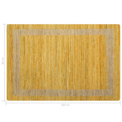 Vloerkleed handgemaakt 120x180 cm jute geel
