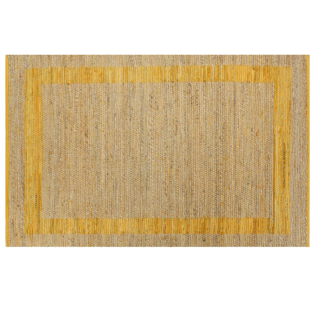 Vloerkleed handgemaakt 160x230 cm jute geel