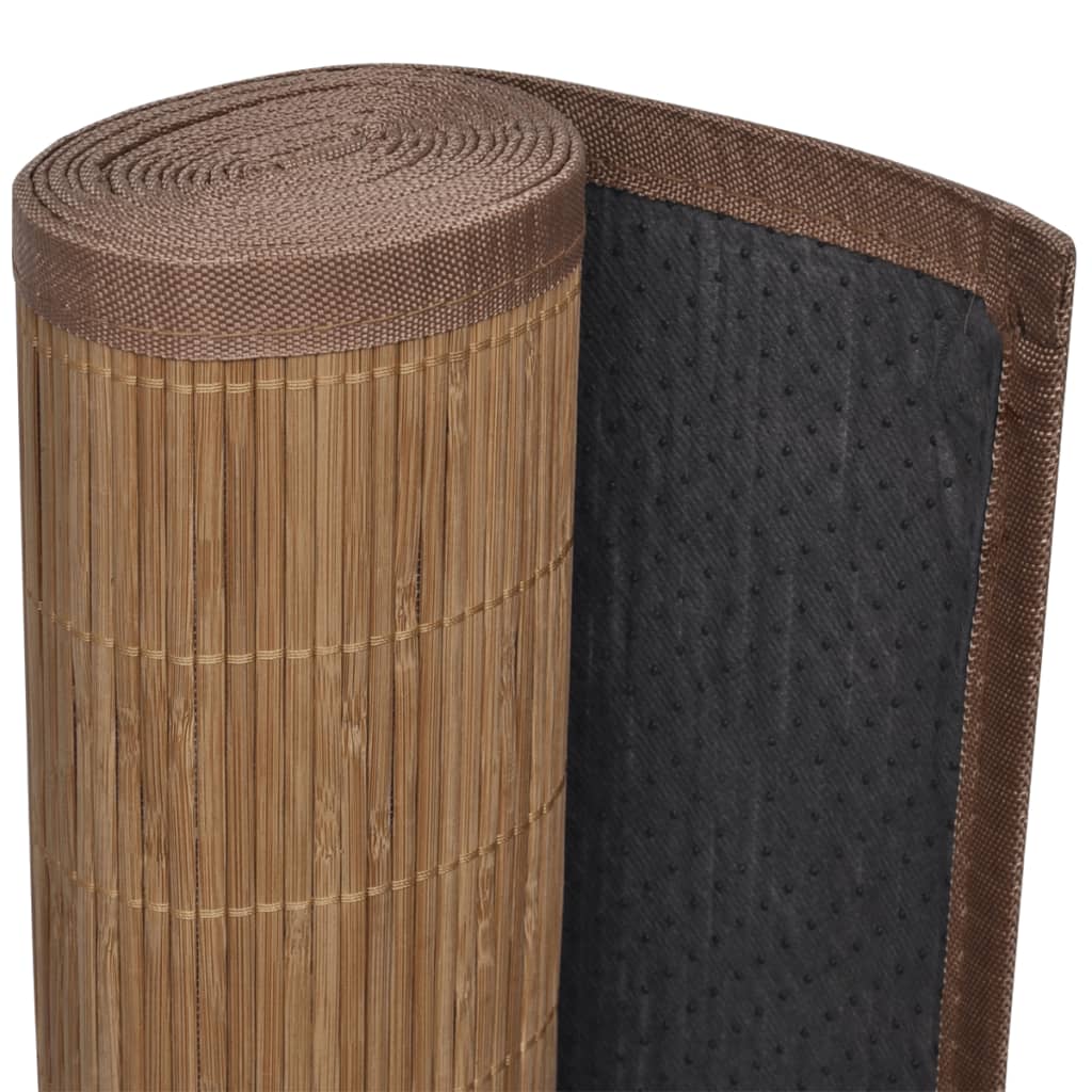 Tapijt rechthoekig 80x200 cm bamboe bruin