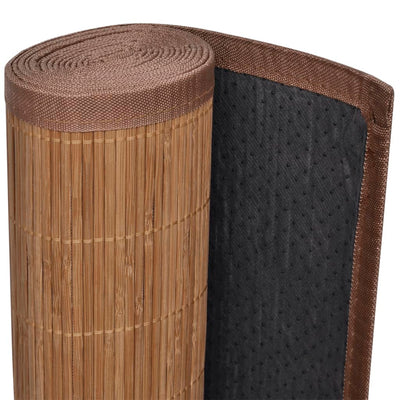 Tapijt rechthoekig 80x200 cm bamboe bruin