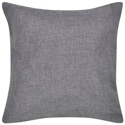 Kussenhoezen linnen look 40 x 40 cm antraciet 4 stuks