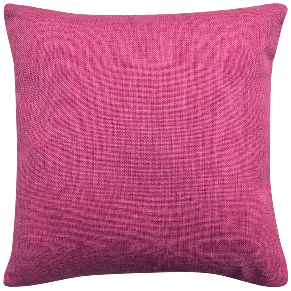 Kussenhoezen 4 stuks linnen look roze 80x80 cm