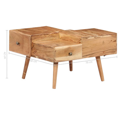 Salontafel 70x60x42 cm massief acaciahout