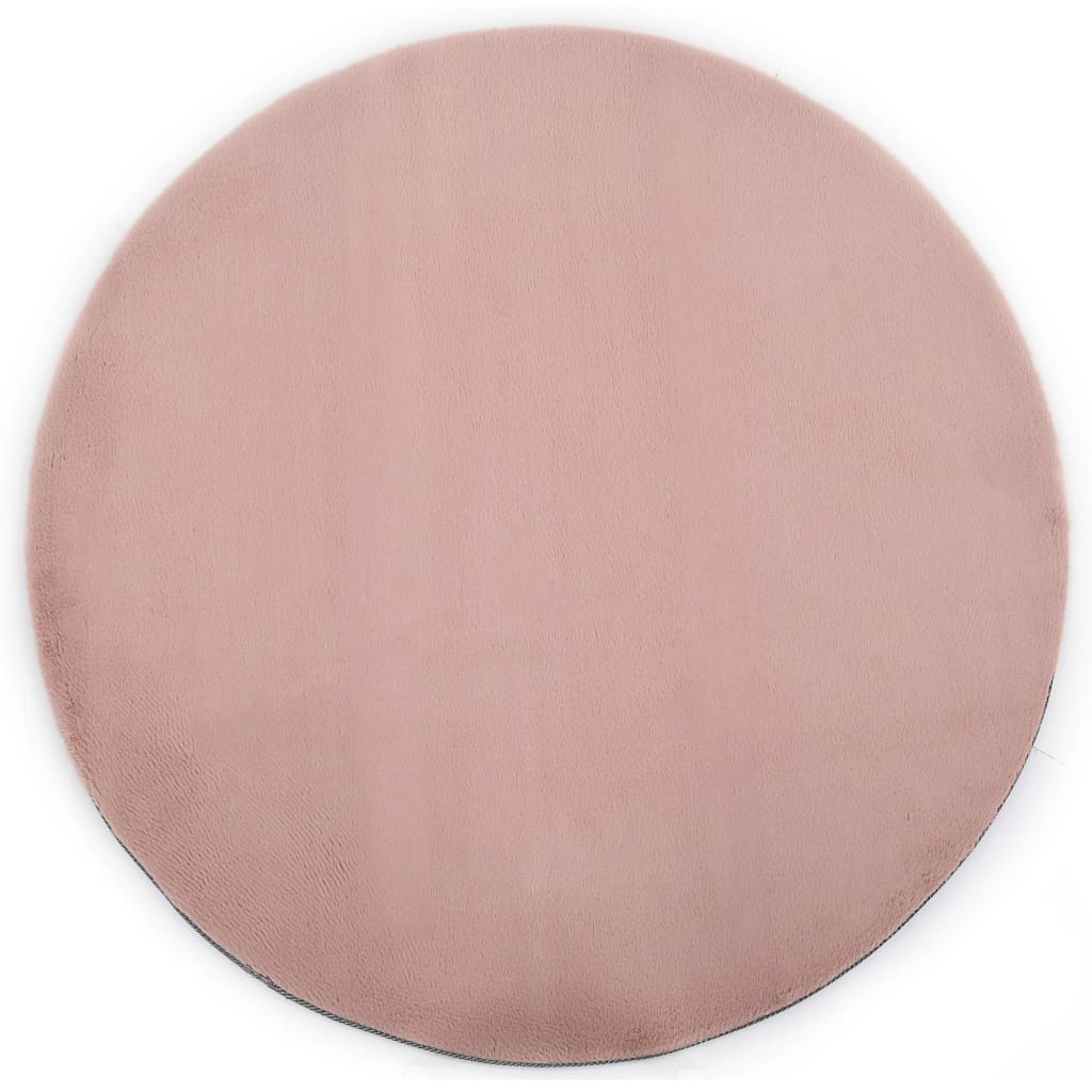 Vloerkleed 80 cm kunstkonijnenbont oudroze