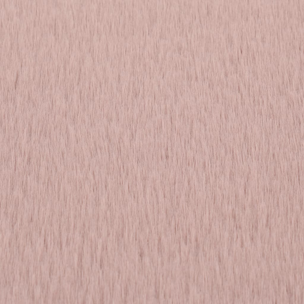 Vloerkleed 80 cm kunstkonijnenbont oudroze