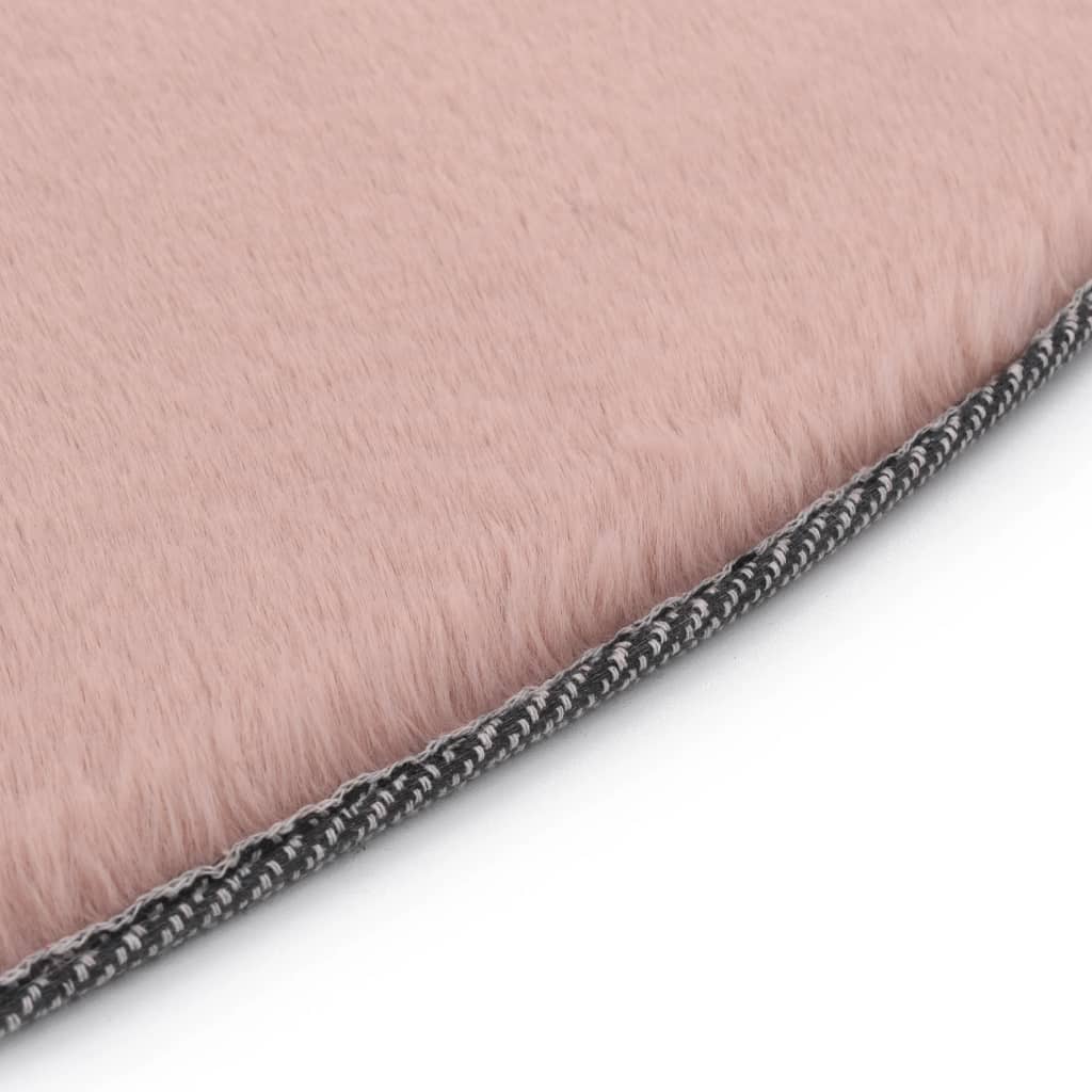 Vloerkleed 160 cm kunstkonijnenbont oudroze