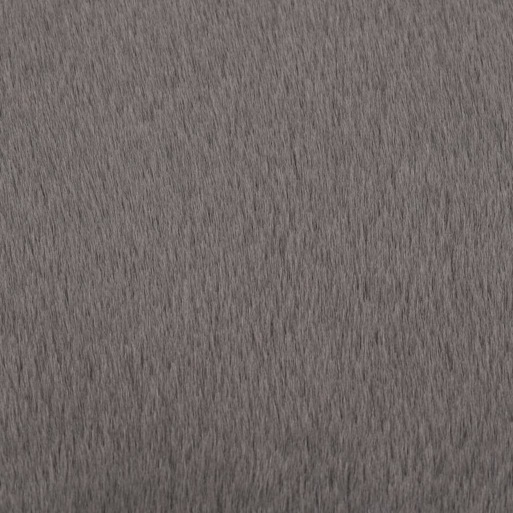 Vloerkleed 80 cm kunstkonijnenbont donkergrijs