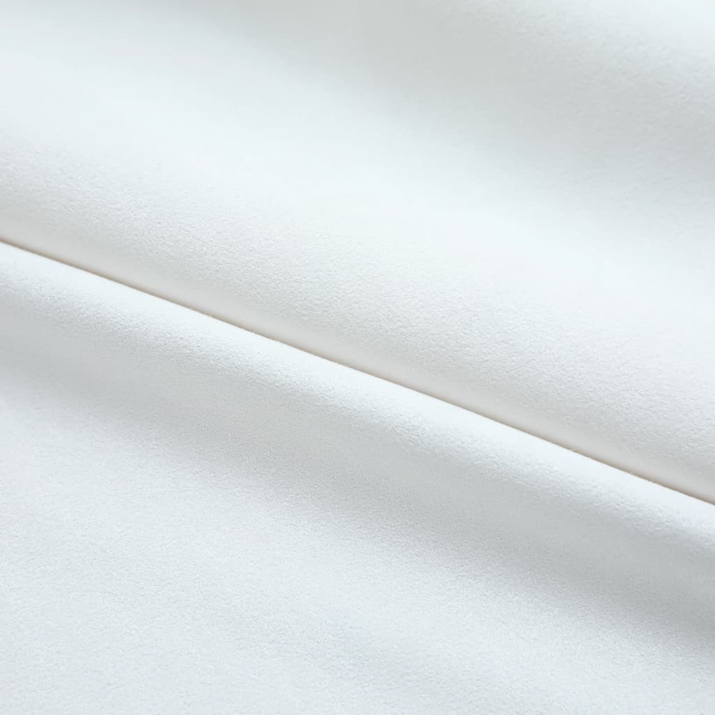 Gordijnen verduisterend met haken 2 st 140x245 cm gebroken wit
