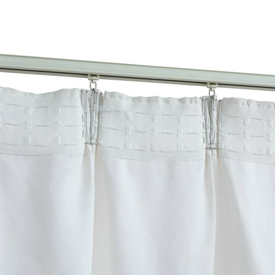 Gordijnen verduisterend met haken 2 st 140x245 cm gebroken wit
