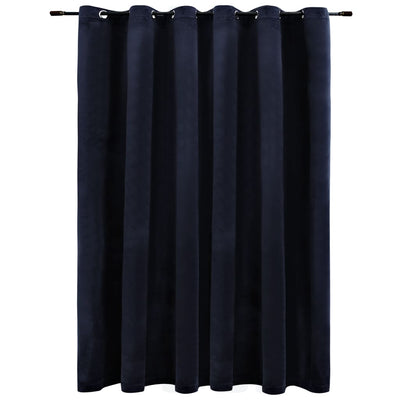 Gordijn verduisterend met ringen 290x245 cm fluweel zwart