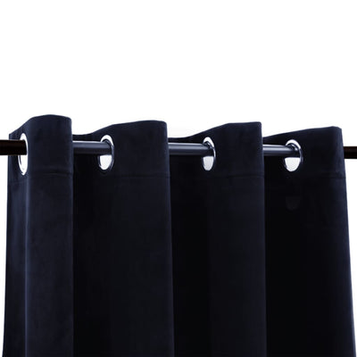 Gordijn verduisterend met ringen 290x245 cm fluweel zwart
