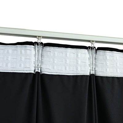 Gordijnen verduisterend 2 st met haken 140x175 cm fluweel zwart