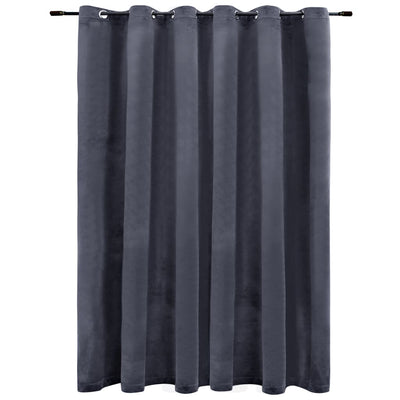 Gordijn verduisterend met ringen 290x245 cm fluweel antraciet