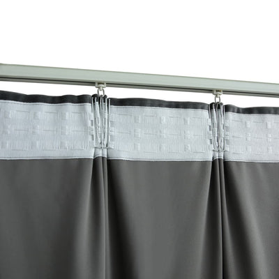 Gordijnen verduisterend 2 st met haken 140x245 cm fluweel antraciet