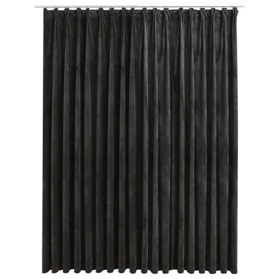 Gordijn verduisterend met haken 290x245 cm fluweel antraciet