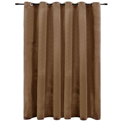 Gordijn verduisterend met ringen 290x245 cm fluweel beige