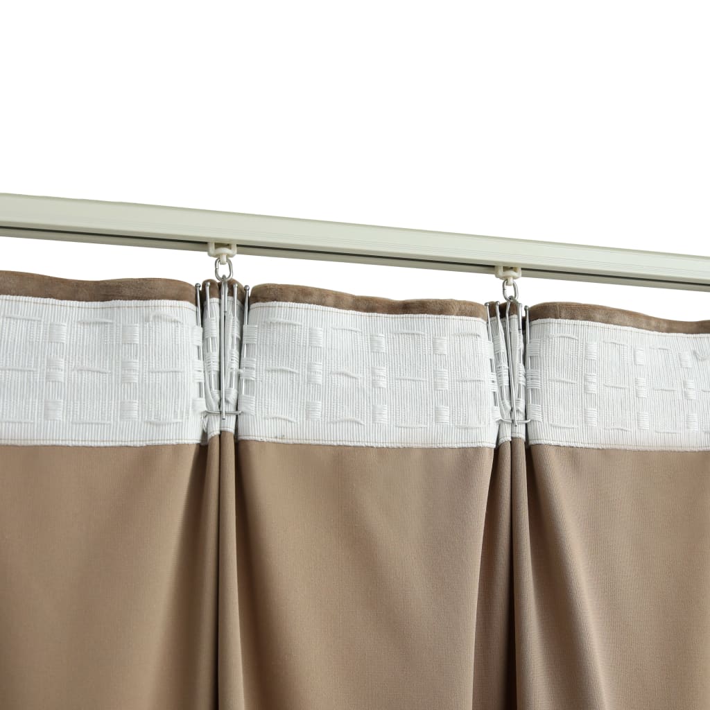 Gordijnen verduisterend 2 st met haken 140x245 cm fluweel beige