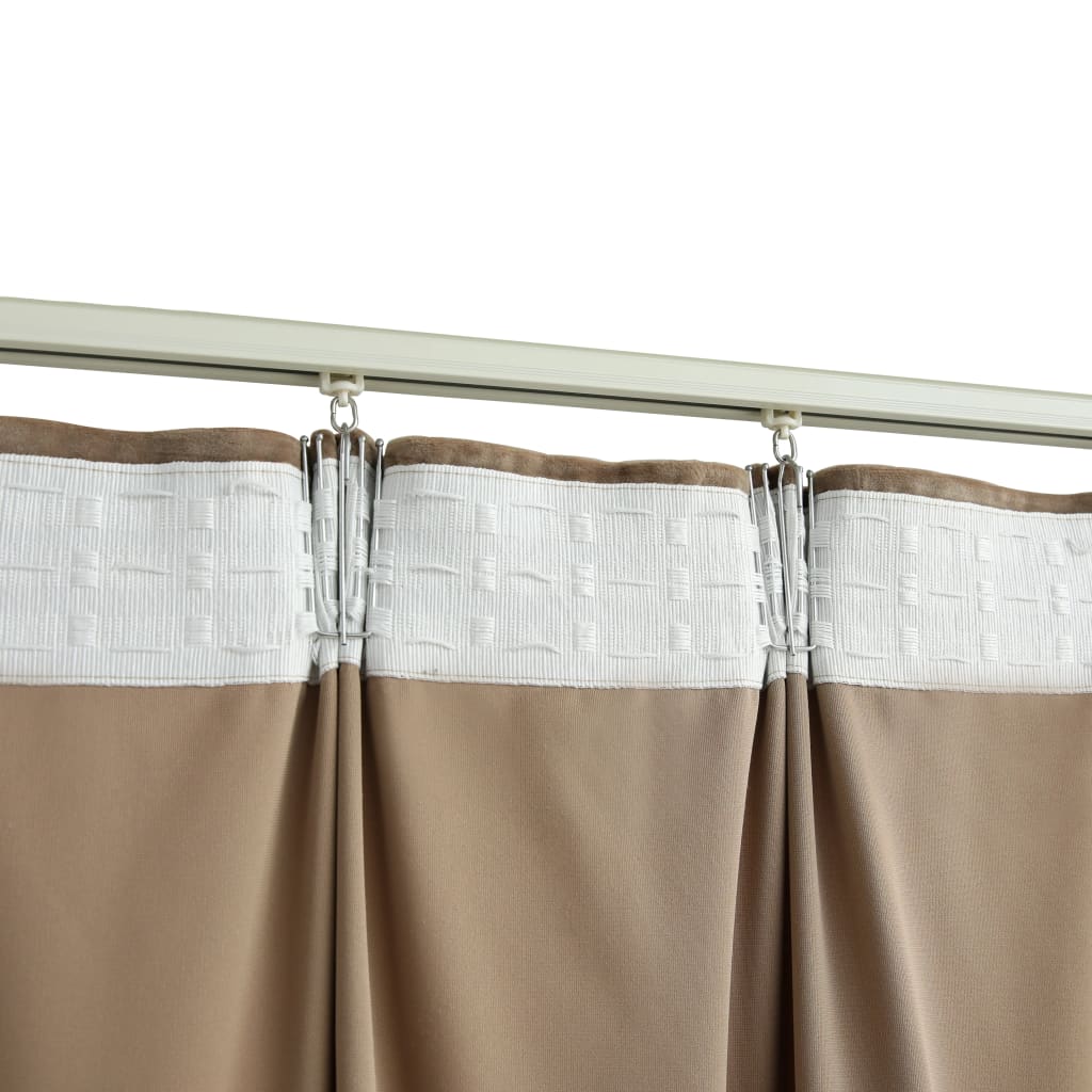 Gordijn verduisterend met haken 290x245 cm fluweel beige