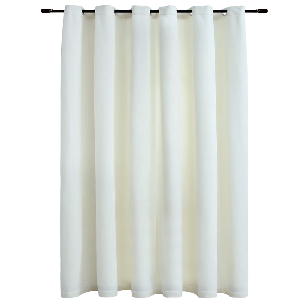 Gordijn verduisterend met ringen 290x245 cm fluweel crème