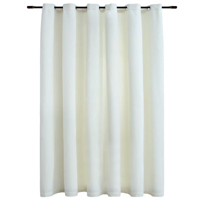 Gordijn verduisterend met ringen 290x245 cm fluweel crème