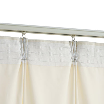 Gordijnen verduisterend 2 st met haken 140x175 cm fluweel crème