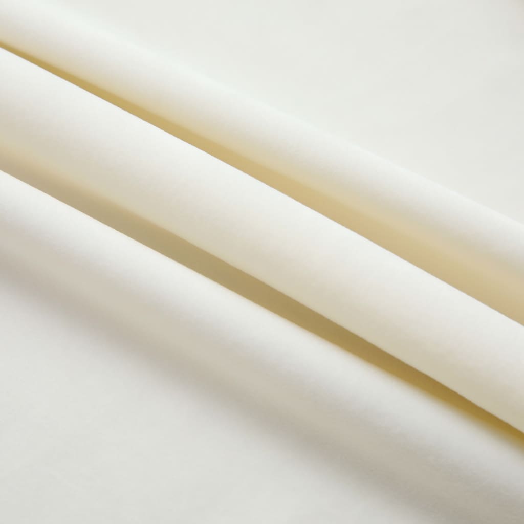 Gordijnen verduisterend 2 st met haken 140x225 cm fluweel crème