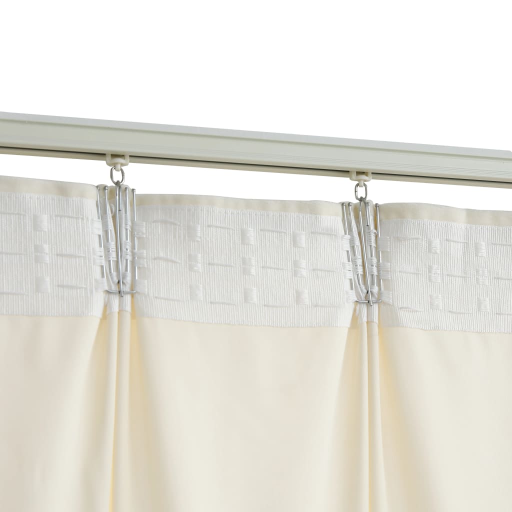 Gordijnen verduisterend 2 st met haken 140x225 cm fluweel crème