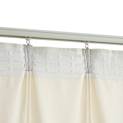 Gordijnen verduisterend 2 st met haken 140x225 cm fluweel crème
